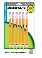 Zebra#2MechanicalPencilW/bonusLead.7mm,6Pk,Yellow