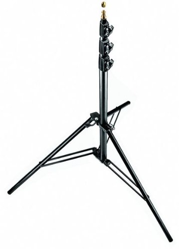 Manfrotto 1004BAC 144-Inch Air Cushioned Aluminum Master Light Stand with 4 Sections and 3 Risers, 3-Pack (Black)