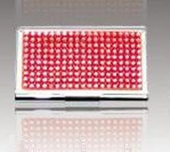 Red,business Card Case Enhanced with Acrylic Stones
