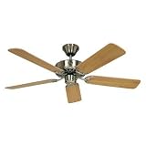 Produkt-Bild: 5-flg. Deckenventilator "Classic Royal" in Chrom geb&uuml;rstet / Buche ged&auml;mpft