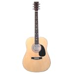 Glen Burton Full Size Dreadnought Acoustic Guitar with Free Carrying Bag and Accessories - Natural (Guitar, Case, Strap, Pick, eBook, Free Mini Rubber Guitar & Pick)