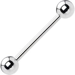 14 Gauge STEEL BARBELL Tongue Ring 5/8" 5mm