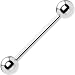 14 Gauge STEEL BARBELL Tongue Ring 5/8" 5mm