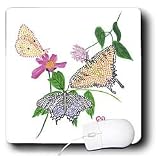 CherylsArt Butterflies Art - Three Butterflies Pointillism - Mouse Pads