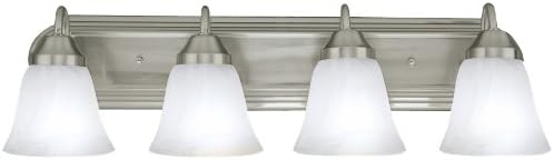 Luna Series Bathroom Four Globe Vanity Light Bar Fixture, Brushed Nickel