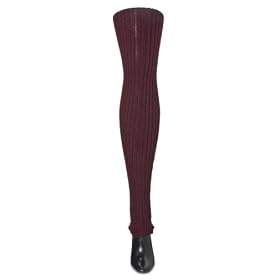 Red Wine Thigh Hi Leg Warmer by KD dance Makers of the Finest Knit Dancewear in the World - Rib Knit 36 Inch Long Legwarmers - Made in New York By Dancers for Dancers & Everyone That Loves Red Wine