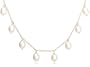 14k Yellow Gold, June Birthstone, 5.5-6mm Pearl Briolette Station Necklace, 16"