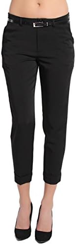 CSG S~3X Simple Drapey Tapered Leg Cuffed Crop Trousers Office Work Pants