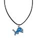 Detroit Lions Leather Cord Necklace and Enameled Pendant NFL Football Sports Team Logo