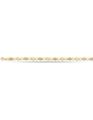 14K Yellow Gold Puffed Hearts Anklet (10 Inches)