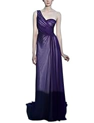 A-line Chiffon Cocktail Floor Length Beaded One Shoulder Sleeveless Evening Dress/Homecoming Dress/Pageant Dress/Prom Dress/Party Dress/Wedding Dress 