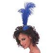 COLOR CHOICES Single Feather Tiara Comb - Great Flapper Headpiece (Shown in Blue AVAILABLE IN WHITE OR BLACK)