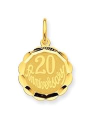 14k Gold Happy 20th Anniversary Charm