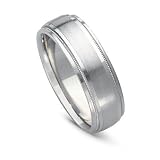 14k White Gold Flat Top Comfort Fit Men's Wedding Band, 7mm