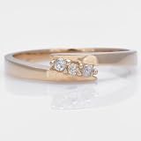 Ladies Diamond 3 Stone Bypass Ring in 10k Gold