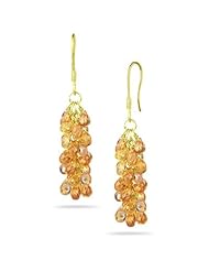 18.10 Cts Multi Sapphire Briolette Earrings in 18K Yellow Gold