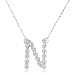 10K White Gold Diamond N Pendant with Chain