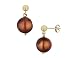 Jewelry : Cultured Chocolate Pearl Dangle Earrings 10-11mm in 14K Yellow Gold