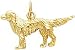 14K Gold Irish Setter Dog Charm Diamond Cut