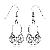 Pair of 316L Surgical Stainless Steel Vintage Swirl Design Purse Earring