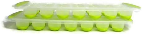 Ice Cube Tray -Set of 2 Novelty Silicone Round Molds for Candy, Chocolate Maker (Lime Green)