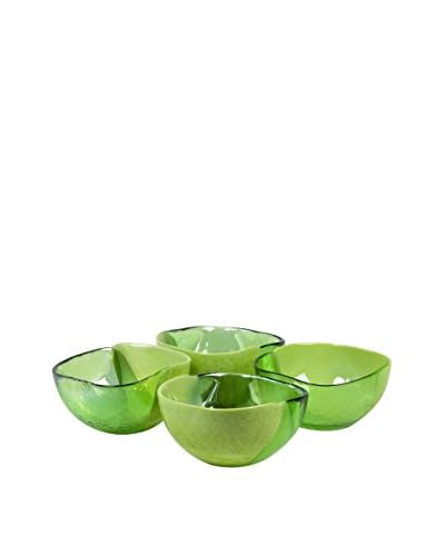 Yalos Murano Set 4 Ciotole Quadra Piccola Giano Verde