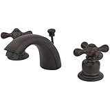 Kingston Brass KB955AX Mini Widespread Lavatory Faucet and Pop-Up, Oil Rubbed Bronze