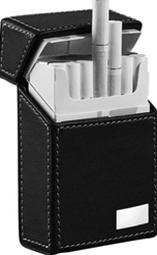 Migo Black Leather Cigarette Case Holder
