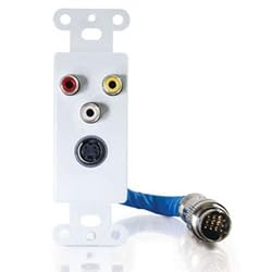 Cables to Go 40743 RapidRun S-Video + Composite Video + Stereo Audio Wall Plate (White)