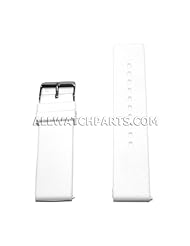 18mm Flat White Silicone Rubber Watch Strap