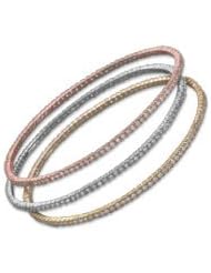 Three Piece Tri Tone Bangle Bracelet Set