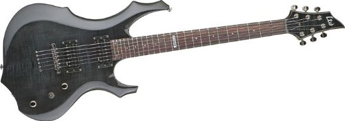 ESP LTD F100FM Electric Guitar (See Thru Black, Flame Maple)
