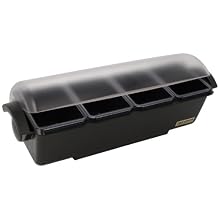 San Jamar BD4004 6 Piece The Dome Condiment Center, 6qt Capacity, 22" Length x 7-1/2" Width x 8-1/2" Height