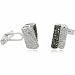 Sterling Silver Smoky Quartz Cubic Zirconia and Simulated Diamond CZ Stylish Cuff Links Cufflink
