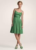 David's Bridal Bridesmaid Dresses Short Cotton Sateen Spaghetti Strap Dress Style F14138