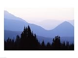 Silhouette of mountains at sunrise, Mt Rainier, Mt Rainier National Park, Washington State, USA Poster (24.00 x 18.00)