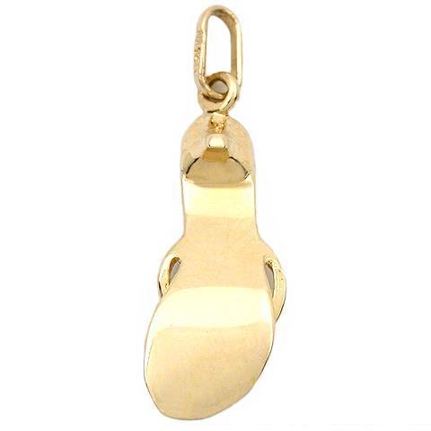 14K Gold Red Enamel High Heel Sandal Hearts Shoe Charm