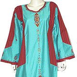 Womens Dress Caftans Robes Cotton Evening Gown Multicolored Size M (kftn669)