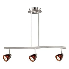 Spot Light Pendant - 3 Light Spot Pendant Lighting Fixture - Brushed Nickel - Dark Umbra... by Vaxcel Lighting