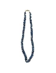 140.00 Cts Blue Kyanite Bead Necklace in 14K Yellow Gold