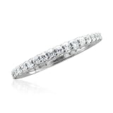 Pave Diamond Eternity Ring in 14k White Gold Wedding Band (G, SI1, 0.50 cttw) Certificate of Authenticity