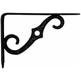 National Mfg. N229393 Ornamental Shelf Bracket 5-Inch x 3-1/2 Inch, Antique Black