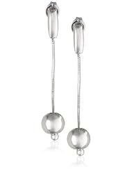 Sterling Silver Beaded Linear Drop Earrings