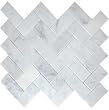 CARRARA HERRINGBONE 1X2" MOSAIC MARBLE TILE CARRARA HERRINGBONE 1X2" MOSAIC MARBLE TILE