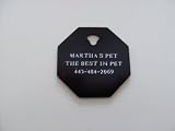Small Octogon Shape Pet ID Tag Black..FREE SHIPPING