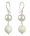 Gold Plated Sterling Silver 10mm White Mother-of-Pearl Drop Earrings