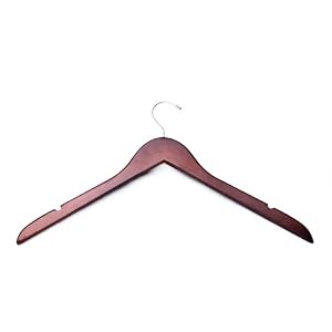 Wooden Wood Hangers with Notch, Dark Cherry (Box of 100)(Free Shipping!)