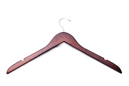 Wooden Wood Hangers with Notch, Dark Cherry (Box of 100)(Free Shipping!)