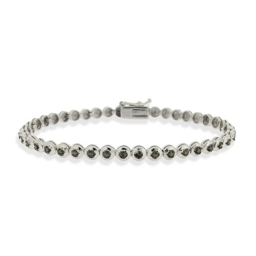 Sterling Silver Black Diamond Accent Classic Tennis Bracelet