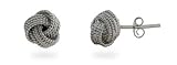 Textured Knot Mesh Sterling Silver Earrings